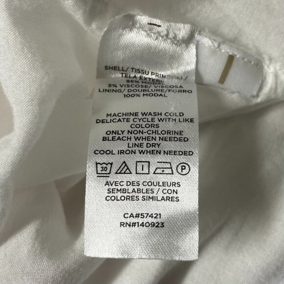 LOFT Dress Womens XL White Blue Orange Floral Swiss Dot - Picture 9 of 12